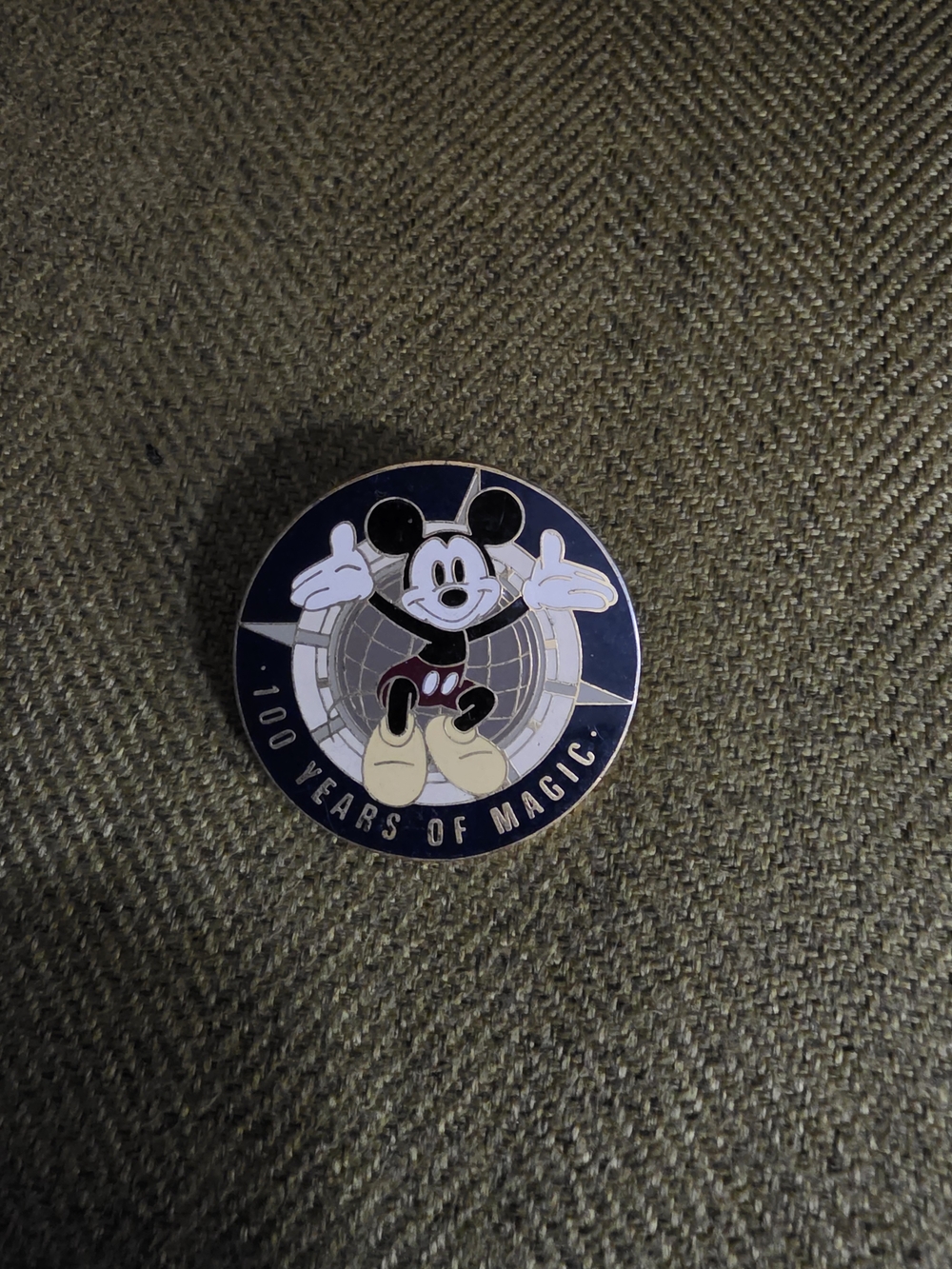 Disney Navy and Cream Mickey Mouse '100 Years of Magic' Trading Pin